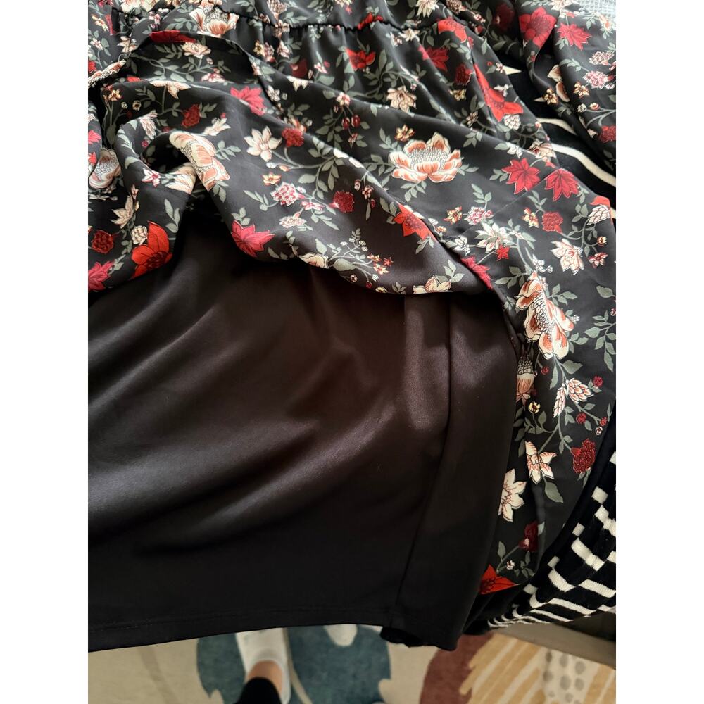 Ophelia Roe Black Floral Long Sleeve Dress - Size XL - Picture 6 of 6